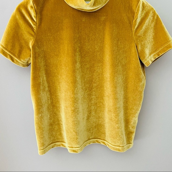 Madewell Velvet Mockneck Tee Yellow Sz XXS - Picture 3 of 8